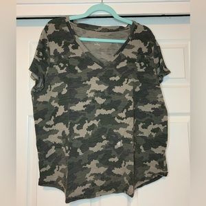 Camo V neck